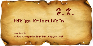 Hága Krisztián névjegykártya